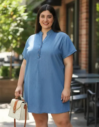 Vestido Jean Denim Talle Grande Talle Especial
