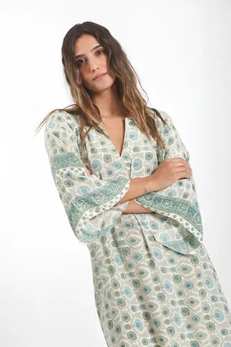 Vestido De Seda Hindú Túnica Mod. 10