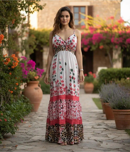 Vestido Solero Largo Sirena Importado Estampado Boho  India
