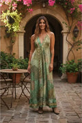 Vestido Seda Hindú  Importado Fiesta Espalda Descubierta