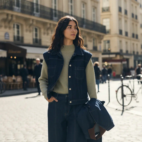 Chaleco Denim Jean Azul Lisa L