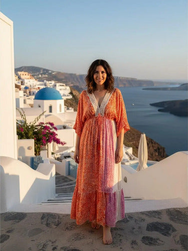 Vestido Largo De India Con Lurex