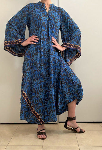 Vestido Mangas Oxford Importado Seda Hindú