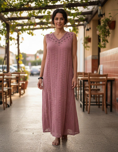 Vestido Sin Mangas Largo Con Forro Boho
