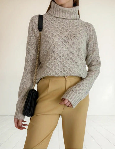 Sweater Tejido Polera Amplio Oversize