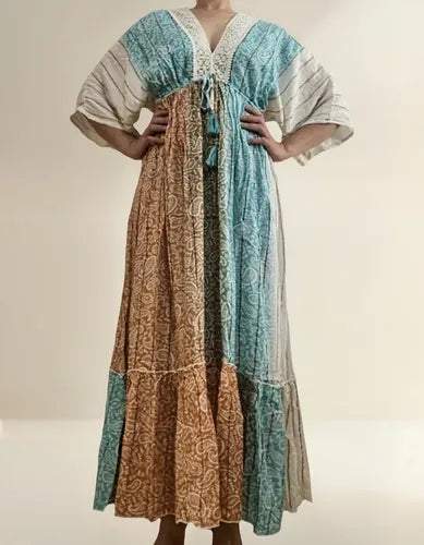 Vestido Largo De India Con Lurex