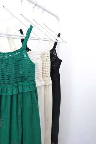 Vestido Crochet Bordado Importado Boho