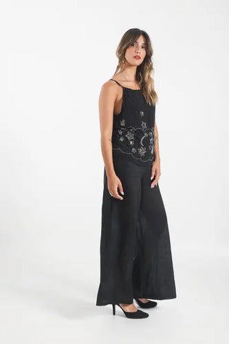 Blusa Top Musculosa Importada Lentejuelas Paillettes Negro Lentejuelas L