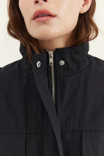 Campera De Sire Cargo Oversize Amplia Nueva 2da Seleccion Negro 42 Lisa