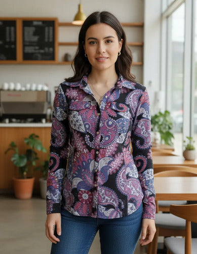 Camisa De Lanilla Estampada