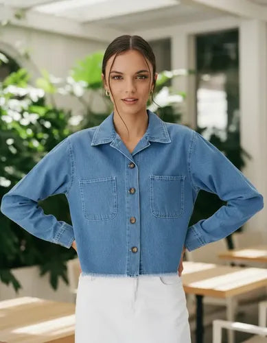 Camisa De Jean Corta Denim
