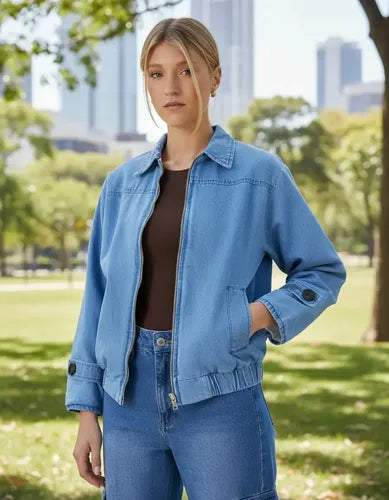 Campera Bomber Denim Jean