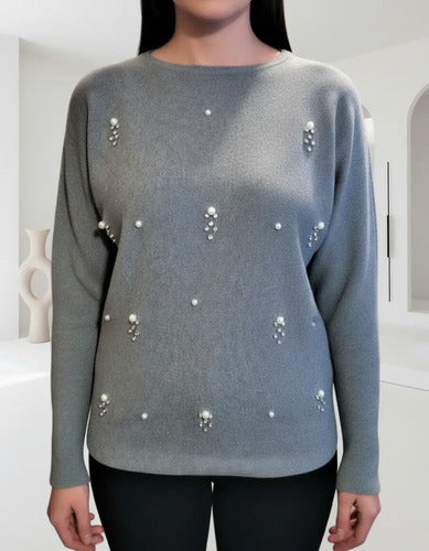 Sweater Tejido Con Perlas Importado Cod. 279