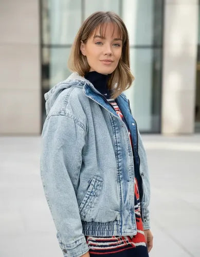 Campera De Jean Con Piel Importada