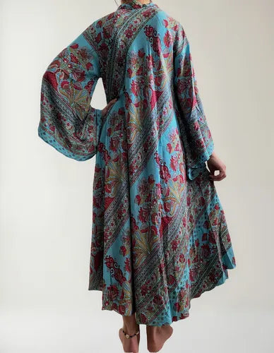 Vestido Mangas Oxford Importado Seda Hindú