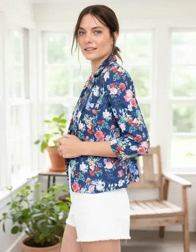 Saco Chaqueta Blazer Floreado Importado