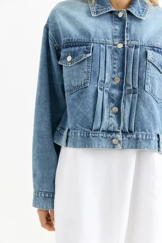 Campera De Jean Denim Celeste 40 Liso