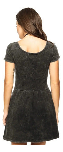 Vestido Corto Marca Vestite Y Andate Negro Gastado Liso S