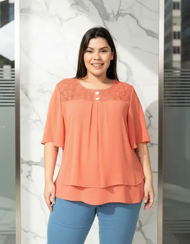 Blusa Importada Talle Grande Negro Lisa 6xl