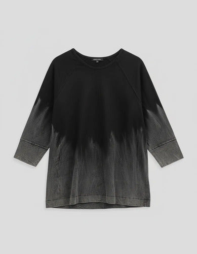 Blusa Remera Manga Larga Batik Diseño Negro Y Gris 1