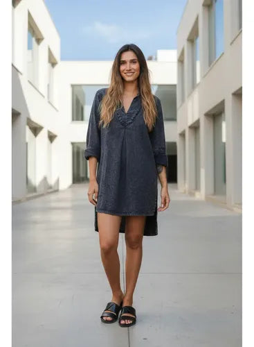 Vestido Túnica De Jean Denim