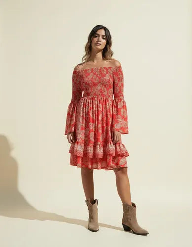 Vestido De Seda Hindú Corto Nido De Abeja Mod. 8