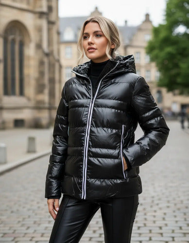 Campera  De Abrigo Puffer Importada (cod. 18) Negro Xxl Liso