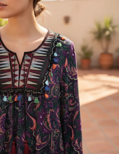 Vestido Importado Lanilla Boho, Tipo India Style