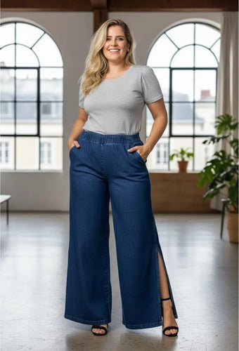 Pantalón Jean Palazzo Tajo Denim Talle Grande S A 3xl