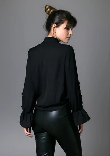 Pantalón Chupín Engomado Talle S Negro Liso 36