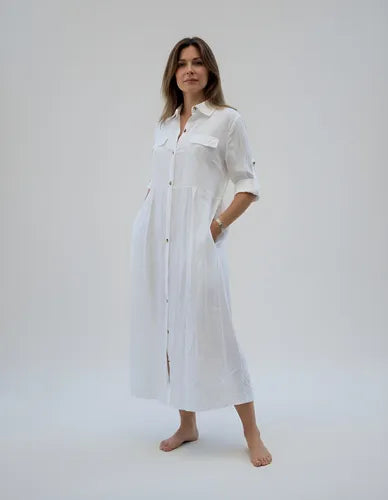 Vestido Importado Camisero Con Cinto