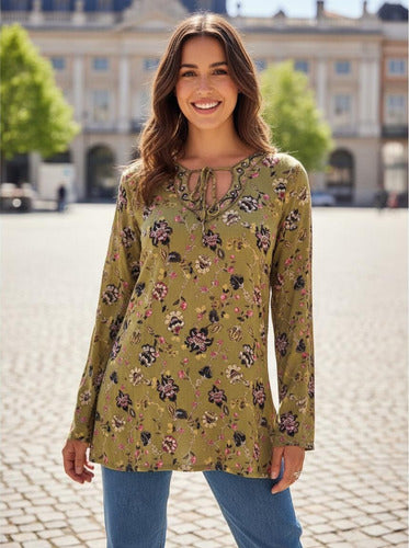 Blusa Camisa Túnica Importada T. Único  Tipo India Style
