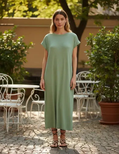 Maxi Vestido Sin Mangas De Mini Ribb Con Tajos Laterales