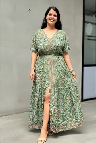 Vestido Largo Seda Hindú Estilo Vars