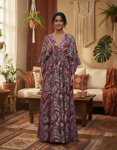 Vestido De Seda Hindú Largo Mod. 42