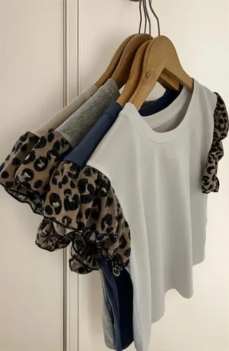 Remera De Algodón Y Lurex Animal Print