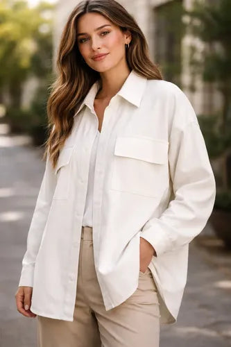 Saco Camisaco Twill Sastrero Talle Grande Oversize