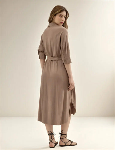 Vestido Camisero De Lino