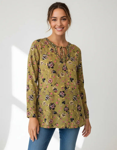 Blusa Camisa Túnica Importada T. Único  Tipo India Style