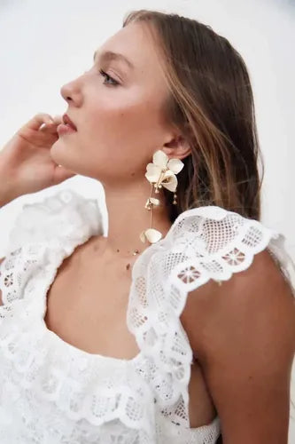 Blusa Sin Mangas Corta De Puntilla Blanco Liso Xl