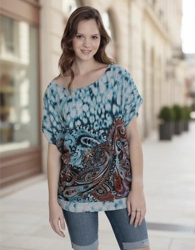 Remera Blusa Importada Estampada Lanilla Mandalas