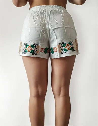 Short Bordado Importado Estilo Boho Hippie Chic