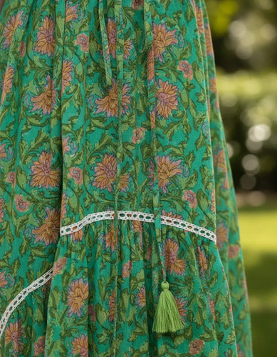 Vestido  Largo Irregular Importado  Boho Estampado India