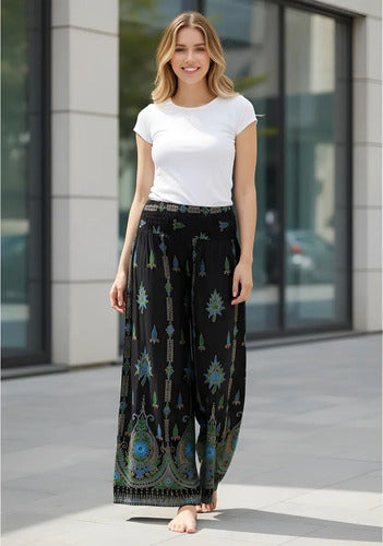 Pantalon Palazzo Hindu Hippie Chic T/ Rapsodia Talle M A Xl