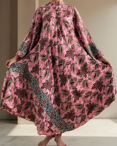 Vestido Mangas Oxford Importado Seda Hindú