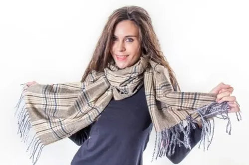 Pashmina Chalina Bufanda Importada Colores Multicolor Cuadros