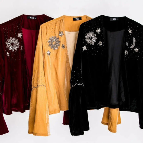 Chaqueta Saco Bordado Importado India Velvet Boho Oxford
