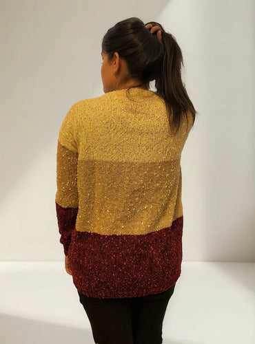 Sweater Tejido  Amplio Colores  Rojo U