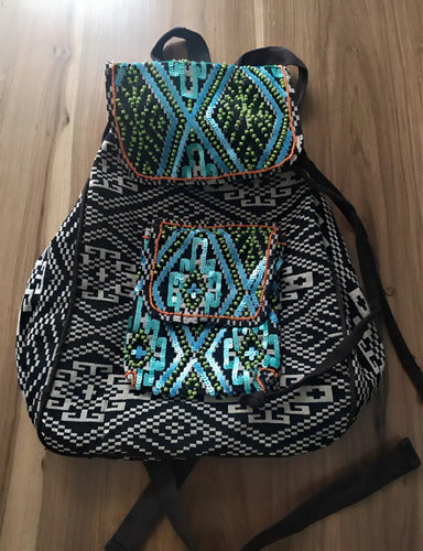 Mochila Bordada Estilo Folk Lentejuelas