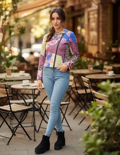 Chaqueta Campera Estampada Badana Importada Folk